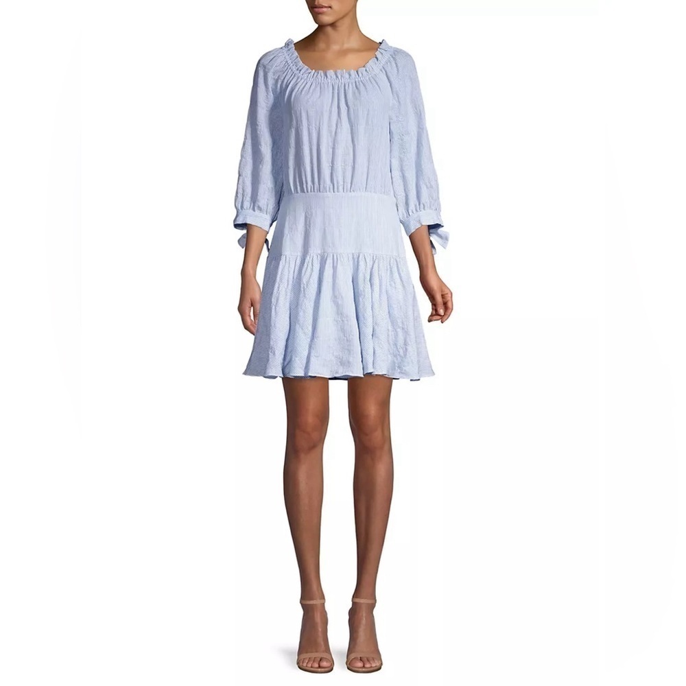Rebecca Taylor Striped Mini Dress White Blue Size 6
